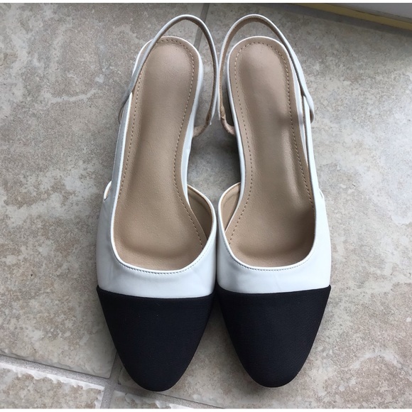 No Name Shoes - Sling Back Shoes, Low Heel, Black and White, Size 9, very good condition.